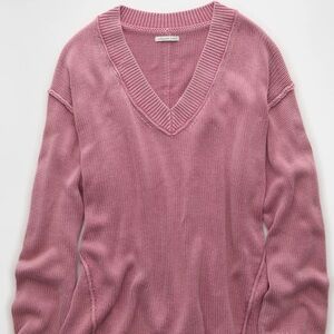 American Eagle Outfitters Pink V-Neck Sweater
